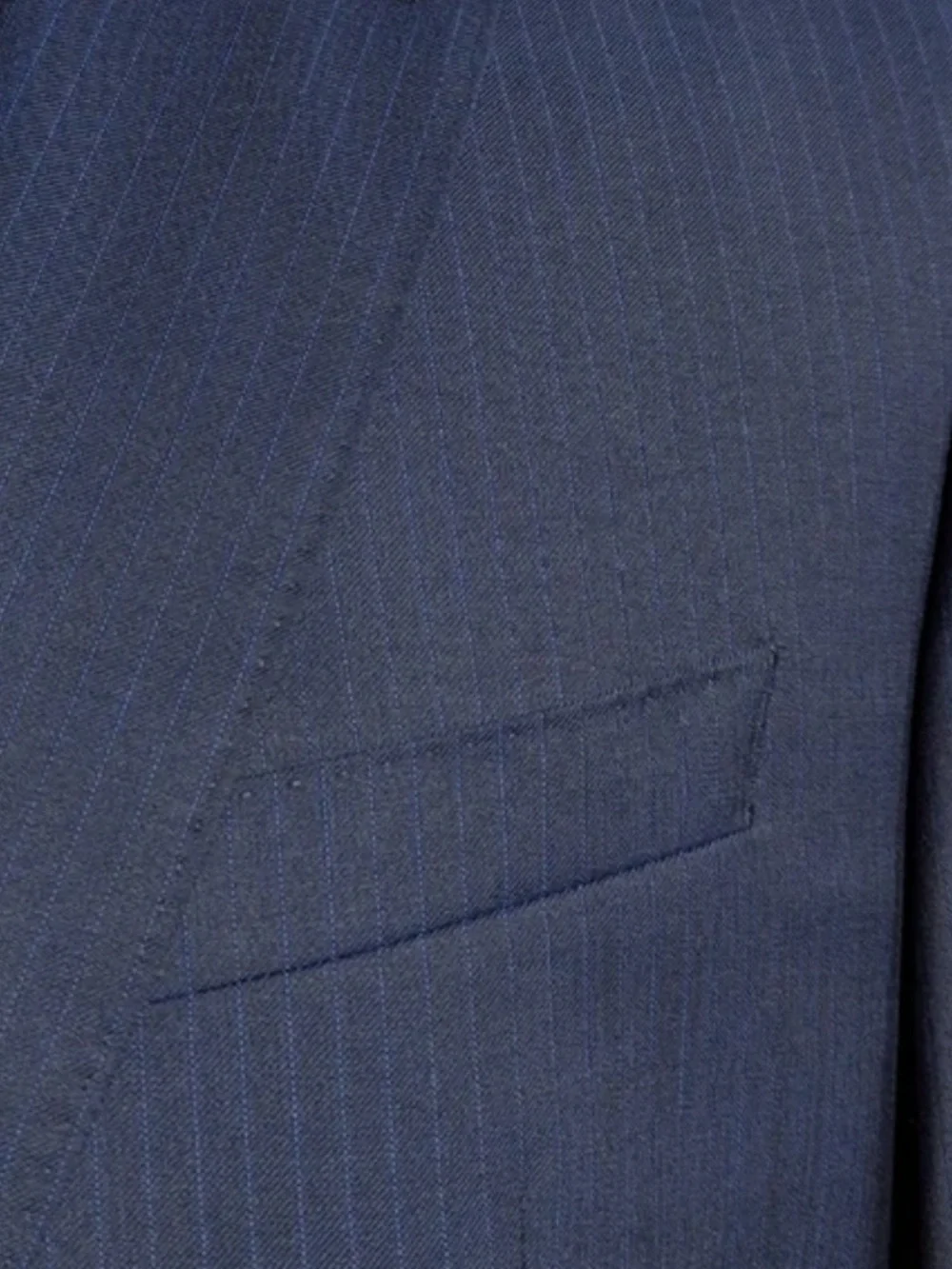 HUGO BOSS BLUE PINSTRIPE NOTCH LAPEL TWO-BUTTON WOOL SUIT